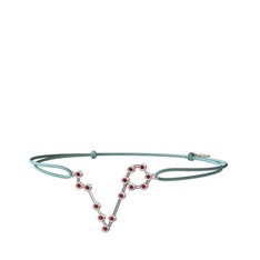 Garnet 8 ayar beyaz altın bileklik
