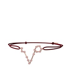 Pembe kuvars 925 ayar rose altın kaplama gümüş bileklik