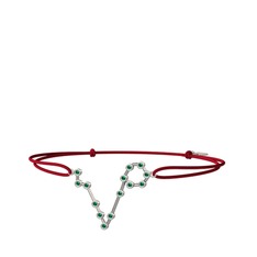 Pisces Bileklik - Yeşil kuvars 14 ayar beyaz altın bileklik #zjlfgi