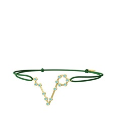 Akuamarin 925 ayar altın kaplama gümüş bileklik