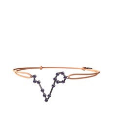 Pisces Bileklik - Ametist 925 ayar siyah rodyum kaplama gümüş bileklik #zw1i7z