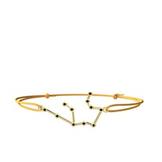 Aquarius Bileklik - Siyah zirkon 8 ayar altın bileklik #10sw95p