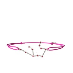 Aquarius Bileklik - Rodolit garnet 8 ayar beyaz altın bileklik #12whr15