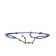 Aquarius Bileklik - Yeşil kuvars 925 ayar siyah rodyum kaplama gümüş bileklik #19m8vp7