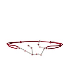 Garnet 18 ayar beyaz altın bileklik