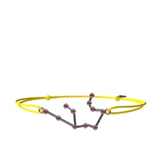Aquarius Bileklik - Rodolit garnet 925 ayar siyah rodyum kaplama gümüş bileklik #1fz1ur