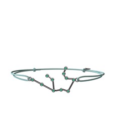 Aquarius Bileklik - Kök zümrüt 925 ayar siyah rodyum kaplama gümüş bileklik #1hrjj94