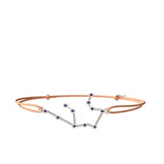 Ametist 8 ayar beyaz altın bileklik