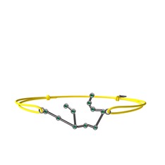 Aquarius Bileklik - Yeşil kuvars 925 ayar siyah rodyum kaplama gümüş bileklik #1qlln6n