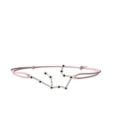 Aquarius Bileklik - Siyah zirkon 8 ayar beyaz altın bileklik #1rblvaq