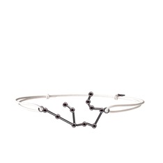 Aquarius Bileklik - Kök yakut 925 ayar siyah rodyum kaplama gümüş bileklik #1rdd42f