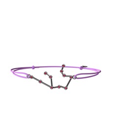 Aquarius Bileklik - Rodolit garnet 925 ayar siyah rodyum kaplama gümüş bileklik #1x5h0dr