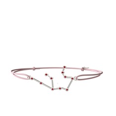 Garnet 18 ayar beyaz altın bileklik
