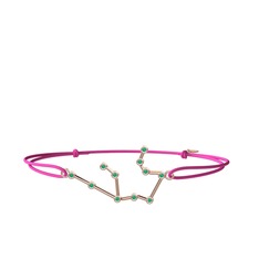 Aquarius Bileklik - Kök zümrüt 18 ayar rose altın bileklik #21n62m