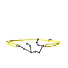 Aquarius Bileklik - Lab safir 925 ayar siyah rodyum kaplama gümüş bileklik #3hkd5k