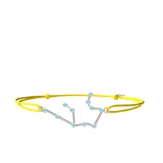 Akuamarin 8 ayar beyaz altın bileklik