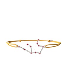 Rodolit garnet 18 ayar beyaz altın bileklik