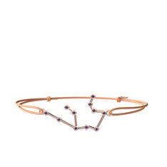 Aquarius Bileklik - Ametist 14 ayar rose altın bileklik #92b6ec