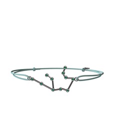 Aquarius Bileklik - Yeşil kuvars 925 ayar siyah rodyum kaplama gümüş bileklik #csa97c