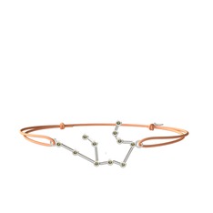 Peridot 8 ayar beyaz altın bileklik