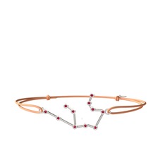 Rodolit garnet 8 ayar beyaz altın bileklik