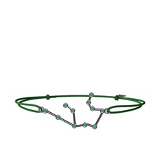 Aquarius Bileklik - Kök zümrüt 925 ayar siyah rodyum kaplama gümüş bileklik #gpo6dp