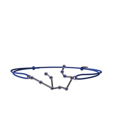 Aquarius Bileklik - Lab safir 925 ayar siyah rodyum kaplama gümüş bileklik #kd81a4