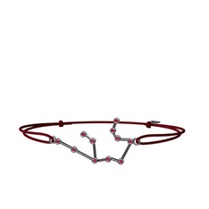 Aquarius Bileklik - Rodolit garnet 925 ayar siyah rodyum kaplama gümüş bileklik #mog9mm