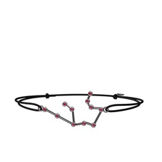 Aquarius Bileklik - Rodolit garnet 925 ayar siyah rodyum kaplama gümüş bileklik #o8941q