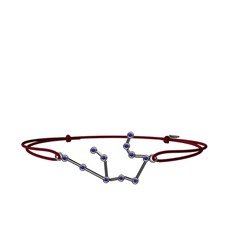 Aquarius Bileklik - Lab safir 925 ayar siyah rodyum kaplama gümüş bileklik #og20hx