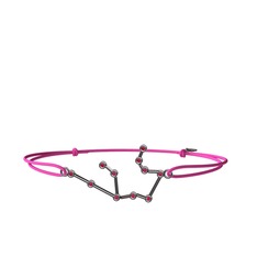 Aquarius Bileklik - Rodolit garnet 925 ayar siyah rodyum kaplama gümüş bileklik #r97r5h