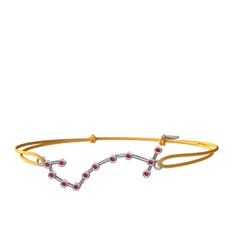 Scorpio Bileklik - Rodolit garnet 18 ayar beyaz altın bileklik #11xl9di