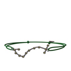 Scorpio Bileklik - Peridot 925 ayar siyah rodyum kaplama gümüş bileklik #134nt01
