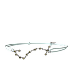 Scorpio Bileklik - Peridot 8 ayar beyaz altın bileklik #1356mej
