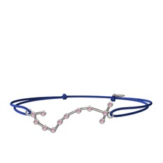 Scorpio Bileklik - Pembe kuvars 925 ayar gümüş bileklik #13a7dz5