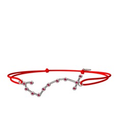 Scorpio Bileklik - Rodolit garnet 18 ayar beyaz altın bileklik #15e3md