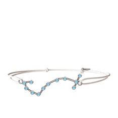 Akuamarin 14 ayar beyaz altın bileklik