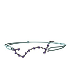 Scorpio Bileklik - Ametist 925 ayar siyah rodyum kaplama gümüş bileklik #176g5nv