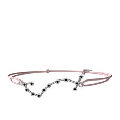 Scorpio Bileklik - Siyah zirkon 8 ayar beyaz altın bileklik #179ncn5