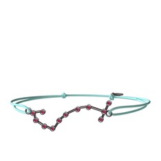 Rodolit garnet 925 ayar siyah rodyum kaplama gümüş bileklik