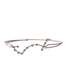 Scorpio Bileklik - Peridot 18 ayar beyaz altın bileklik #17zuaqa