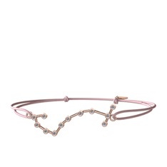 Pırlanta 925 ayar rose altın kaplama gümüş bileklik (0.18 karat)