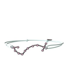 Scorpio Bileklik - Pembe kuvars 925 ayar siyah rodyum kaplama gümüş bileklik #18qsvc1