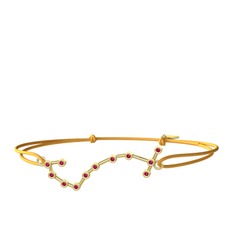 Rodolit garnet 925 ayar altın kaplama gümüş bileklik