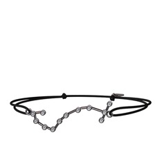 Scorpio Bileklik - Beyaz zirkon 925 ayar siyah rodyum kaplama gümüş bileklik #1atkeu