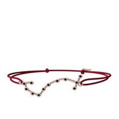 Scorpio Bileklik - Siyah zirkon 8 ayar rose altın bileklik #1ct91o3