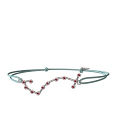 Scorpio Bileklik - Garnet 8 ayar beyaz altın bileklik #1f9eywe