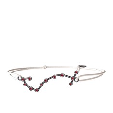 Garnet 925 ayar siyah rodyum kaplama gümüş bileklik