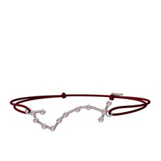 Scorpio Bileklik - Pembe kuvars 8 ayar beyaz altın bileklik #1jejzqs