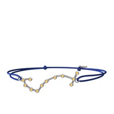 Scorpio Bileklik - Sitrin 18 ayar beyaz altın bileklik #1k1tixx